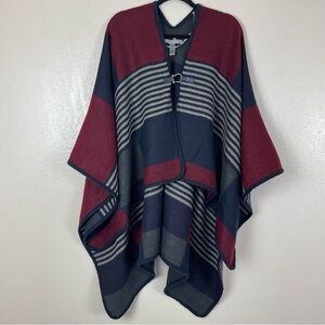Marc New York Striped Red and Blue Poncho cover